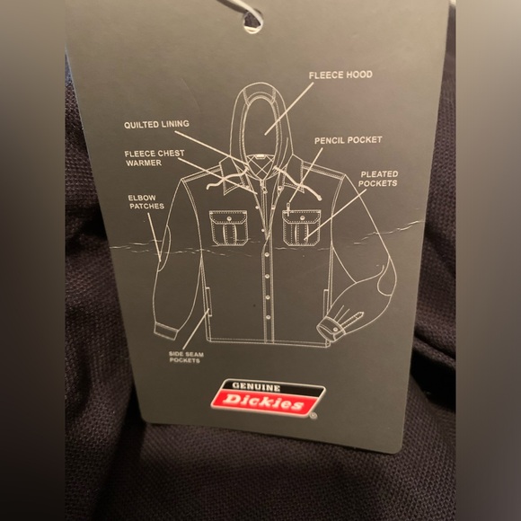 Genuine Dickies Men's Jacket Quilted & Fleece lined Hooded Black sz L/G (42-44) - Picture 10 of 12